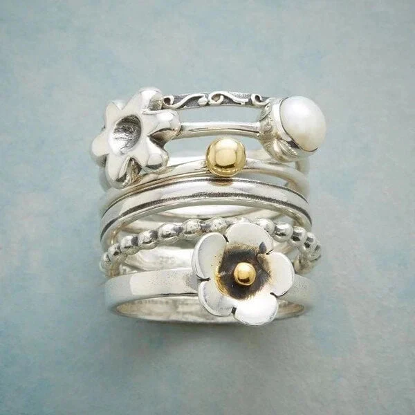 Blume Perlenkette Ring - Image 2