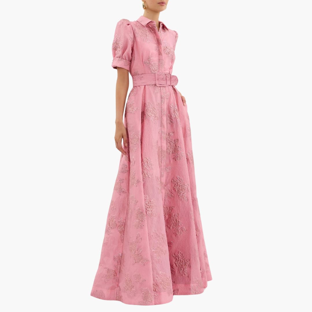 Blumenkleid mit Gürtel - Für Damen mit Puffärmeln & Eleganz - Image 2