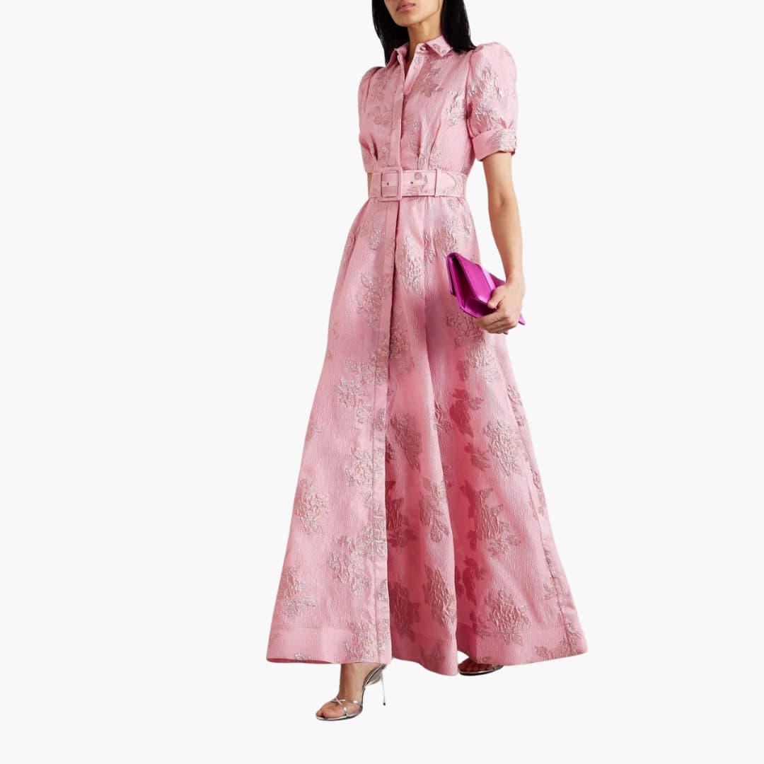 Blumenkleid mit Gürtel - Für Damen mit Puffärmeln & Eleganz - Image 3