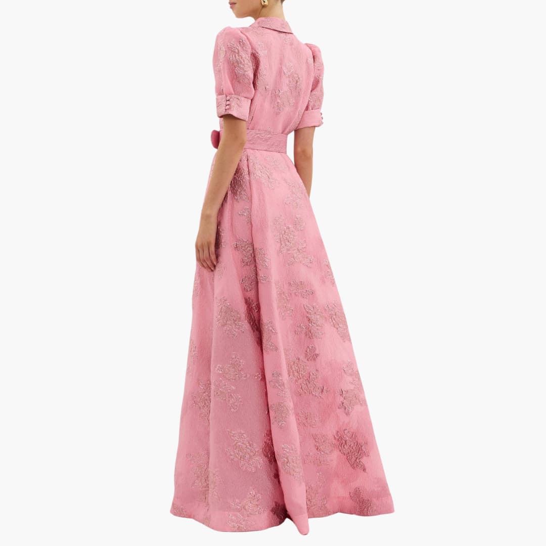 Blumenkleid mit Gürtel - Für Damen mit Puffärmeln & Eleganz - Image 4
