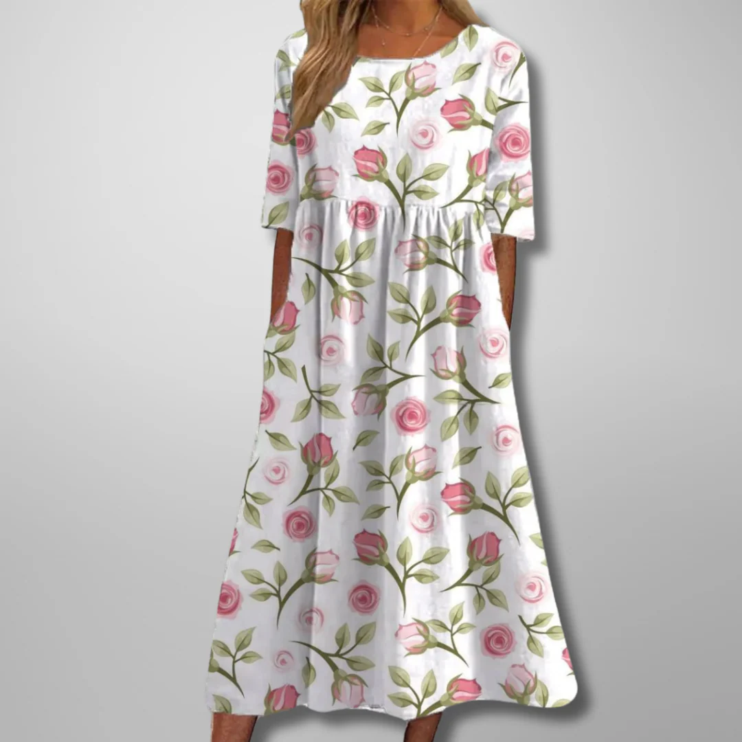 Blumenmuster Midikleid für Frauen – Elegantes Sommerkleid für jeden Anlass - Image 8