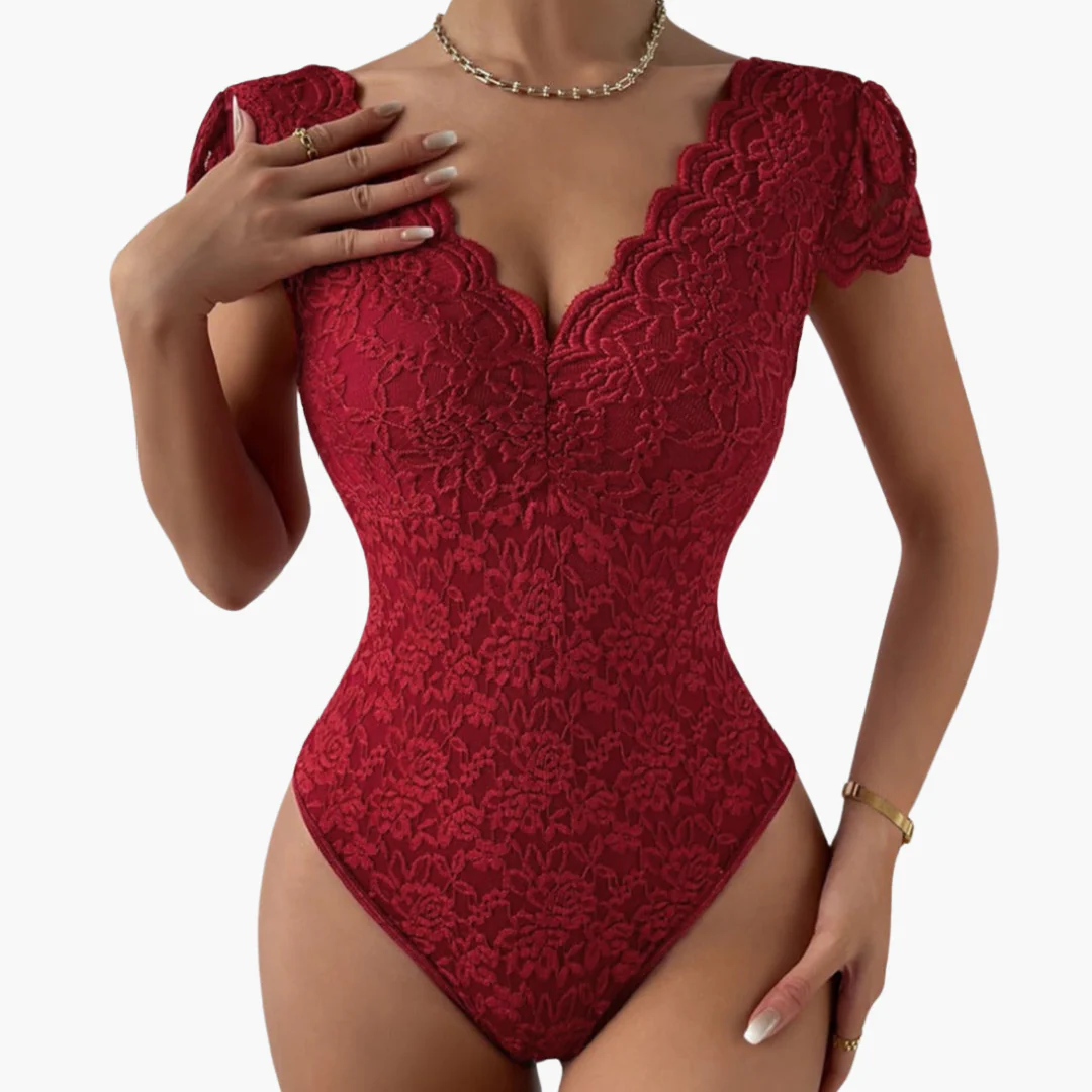 Bodysuit aus Spitze für Frauen - Eleganter V-Ausschnitt - Image 6