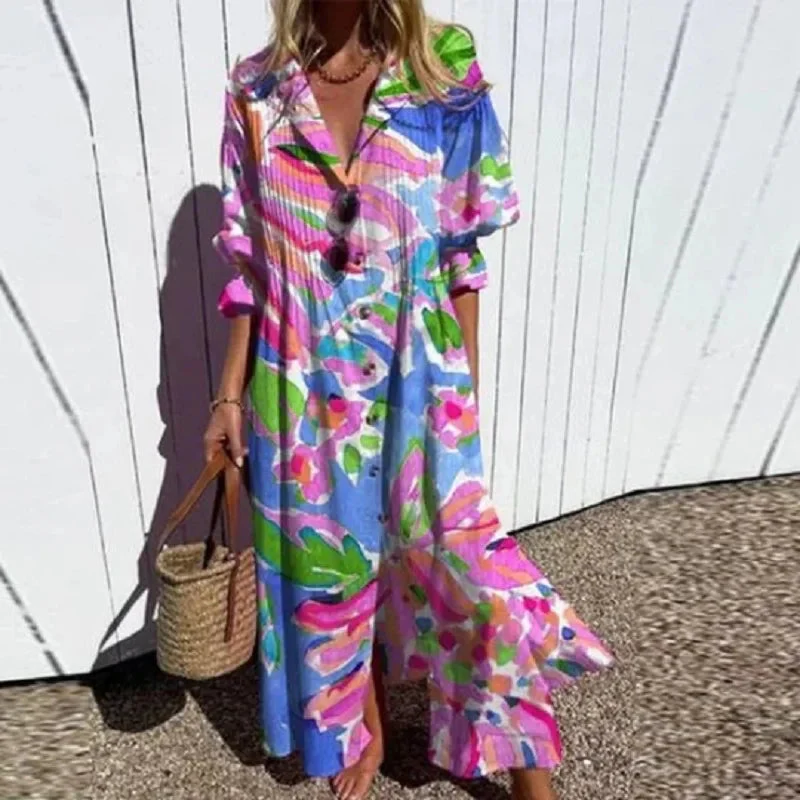 Böhmisches Maxi Kleid – Elegantes Sommermaxikleid für Frauen, Ideal für Strand und Sommerfeste - Image 3