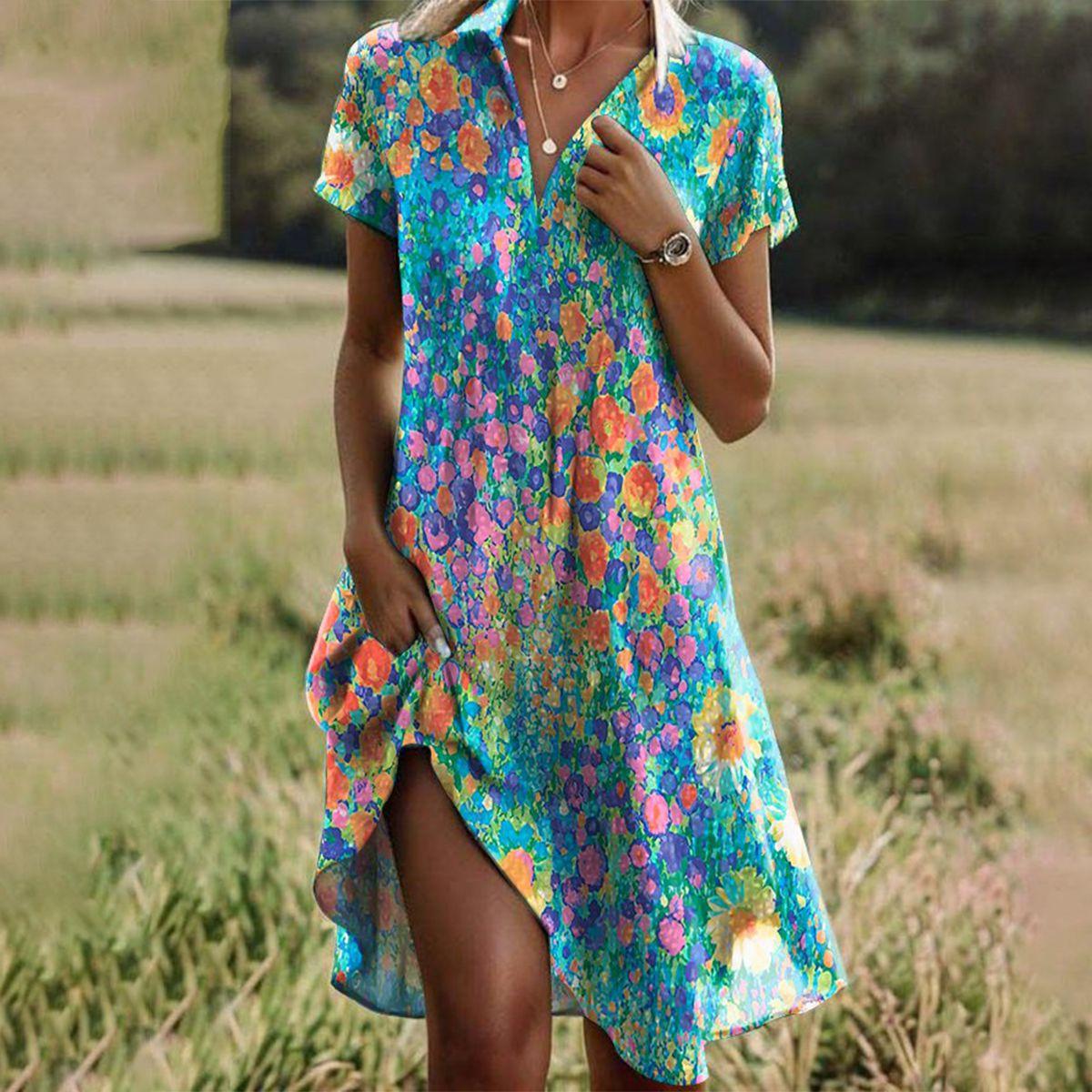 Boho-Chic Sommerkleid für Frauen – Elegantes Maxikleid für warme Tage