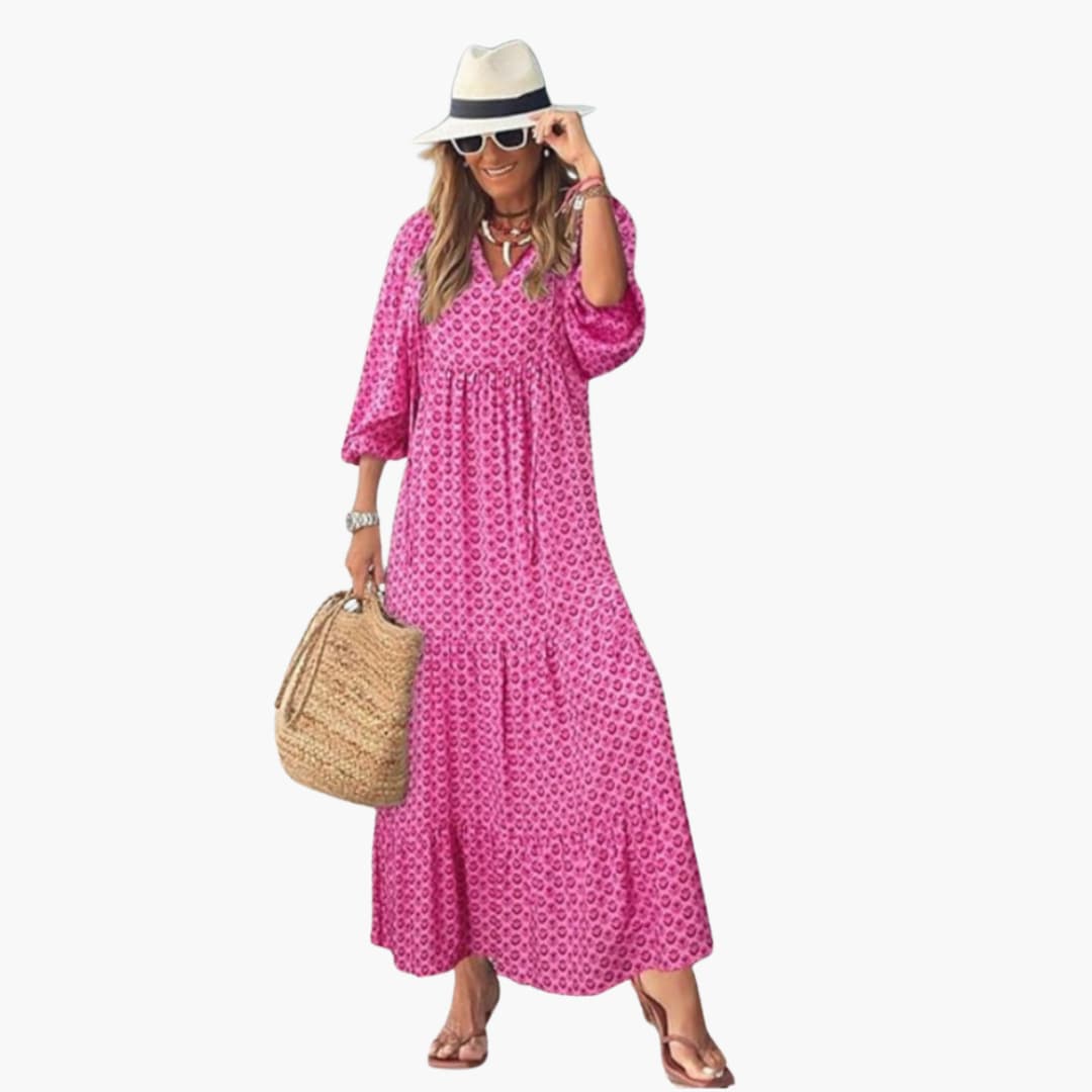 Boho Maxikleid für Damen - Blumenmuster & lockere Passform - Image 2