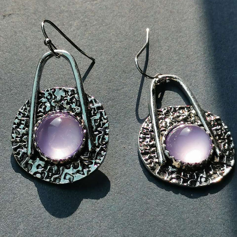Boho-Ohrringe mit lila Steinen in Sterlingsilber - Image 4