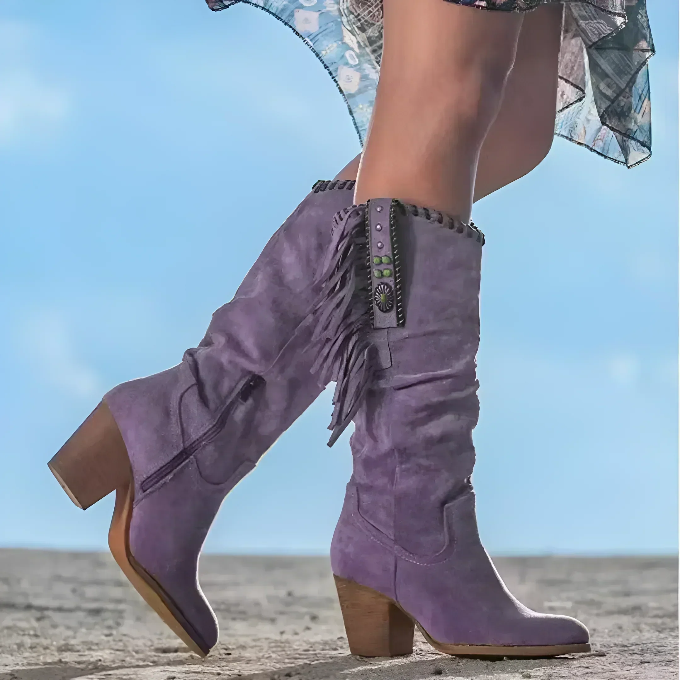 Boho Western Cowboystiefel für Damen | Wadenlang - Image 2