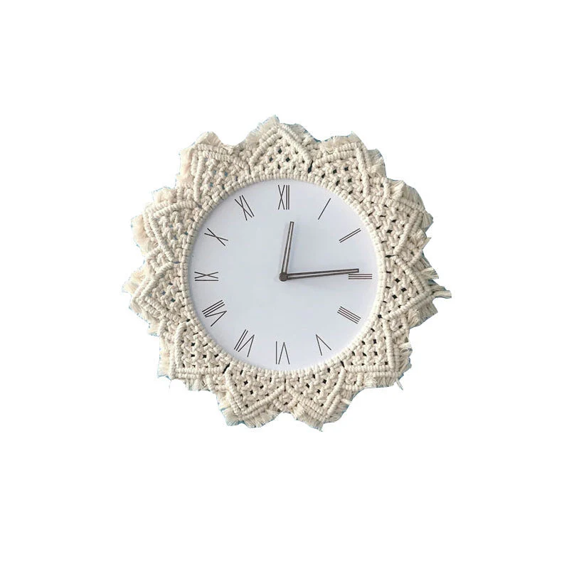 Bohotime Handgefertigte Makramee Wanduhr