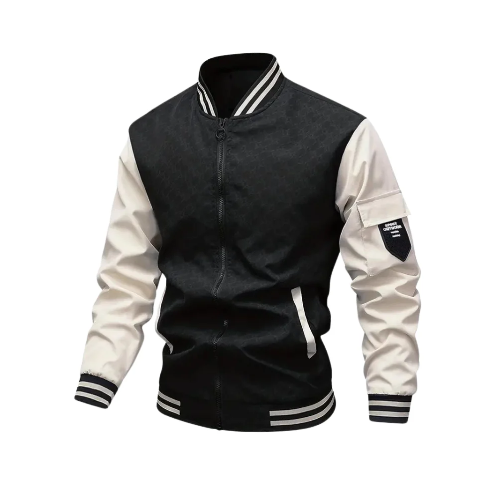 Bomberjacke Herren | Zweifarbige Reißverschluss Jacke - Image 6