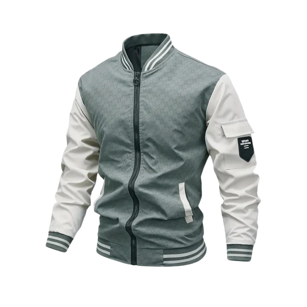 Bomberjacke Herren | Zweifarbige Reißverschluss Jacke - Image 7