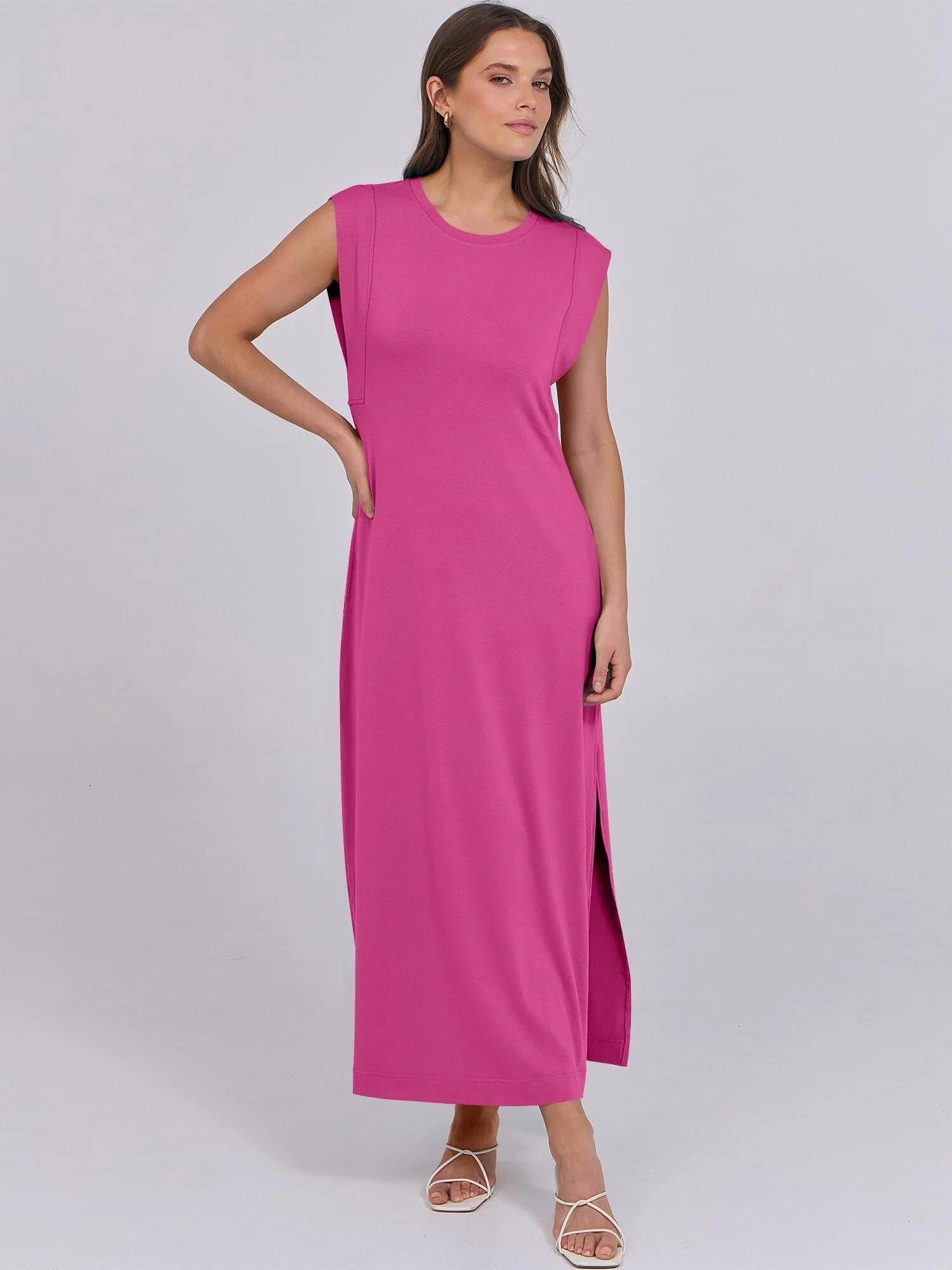 Breezeluxe Legeres Sommer-Maxikleid – Kurze Ärmel und Rundhalsausschnitt - Image 2