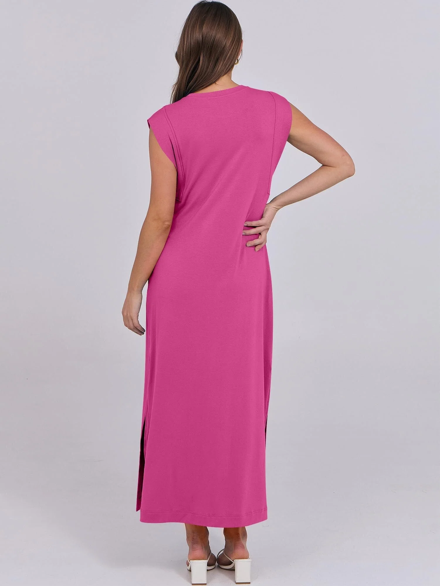 Breezeluxe Legeres Sommer-Maxikleid – Kurze Ärmel und Rundhalsausschnitt - Image 4