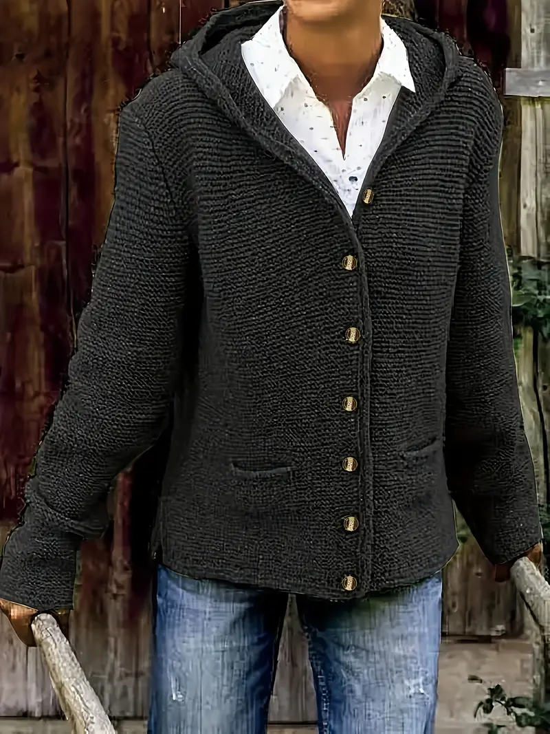 Bressan – Elegante Strickjacke Mit Langen Ärmeln Und Kapuze - Image 2