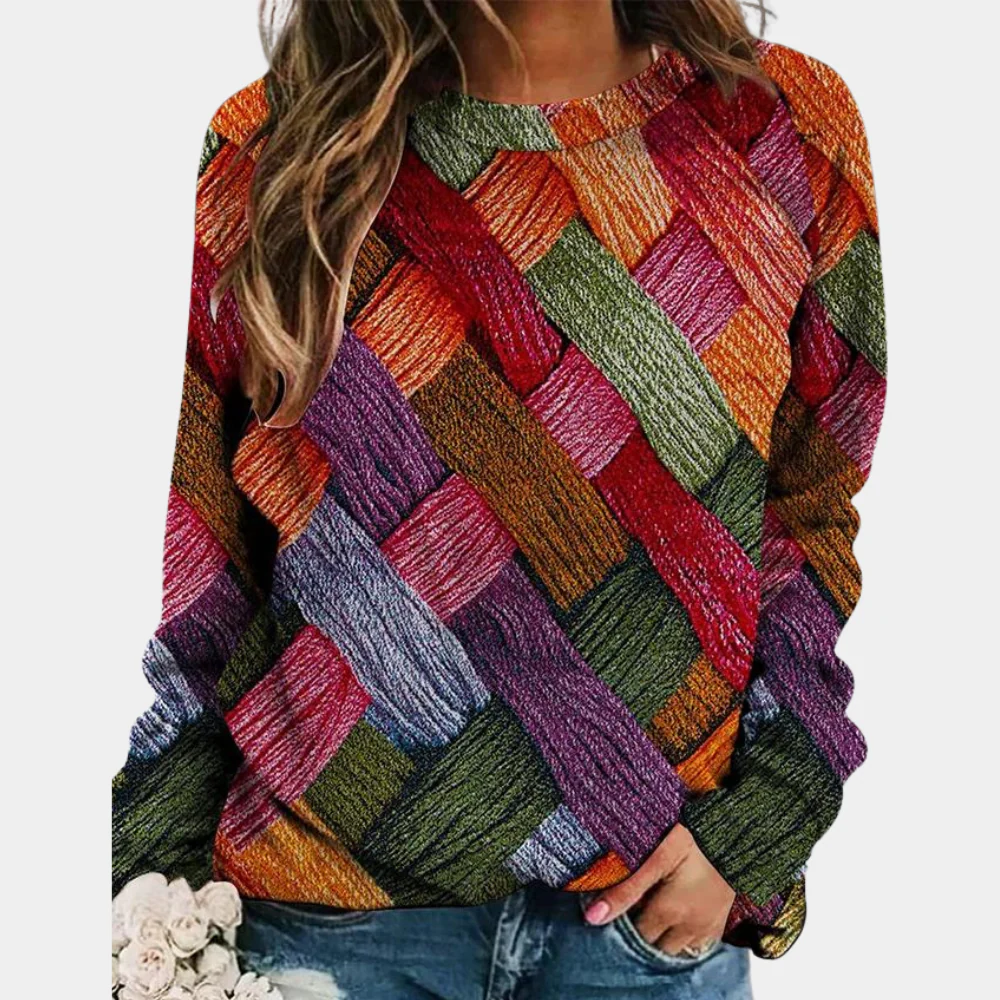Bunter Strickpullover für Damen | Lässig - Image 2