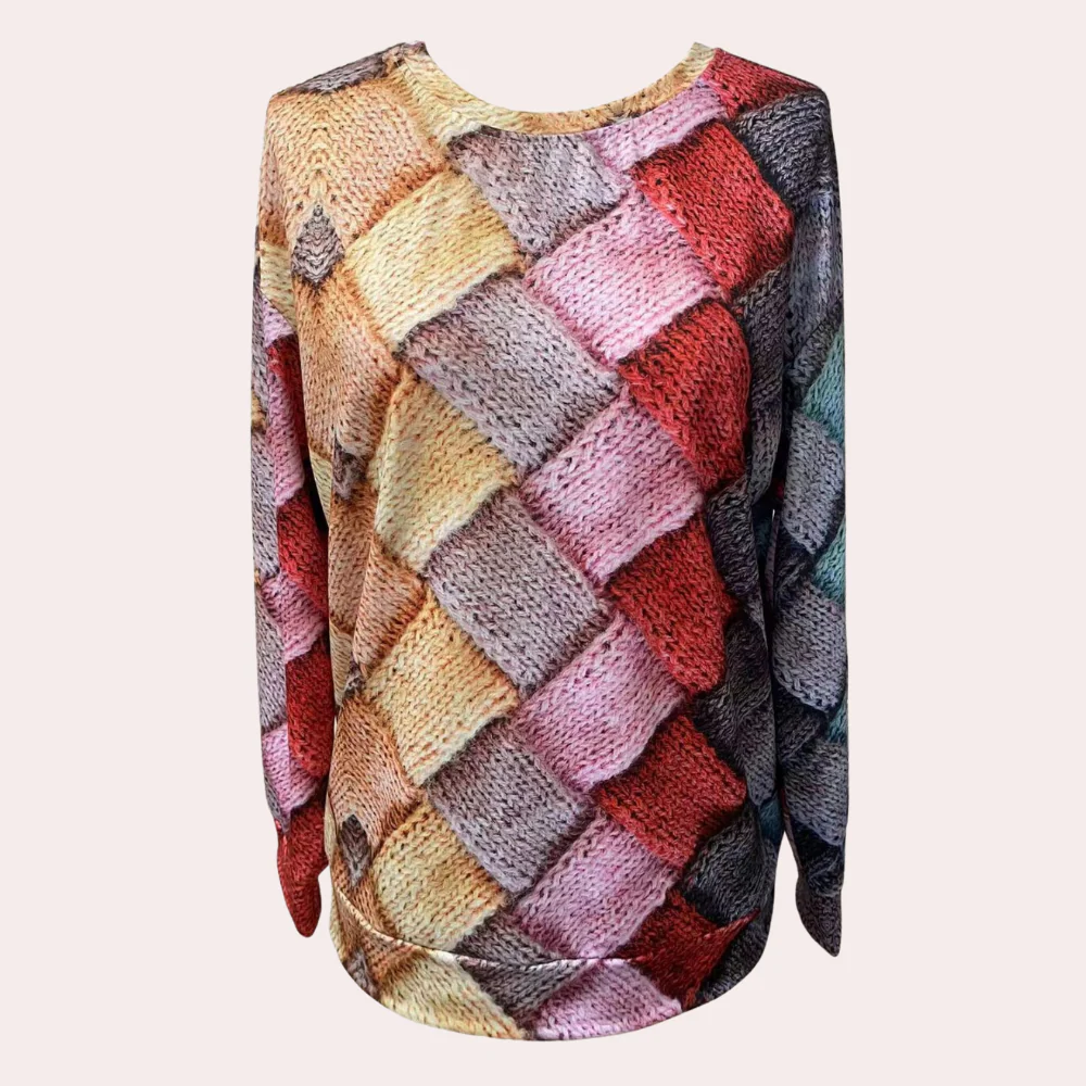 Bunter Strickpullover für Damen | Lässig - Image 3