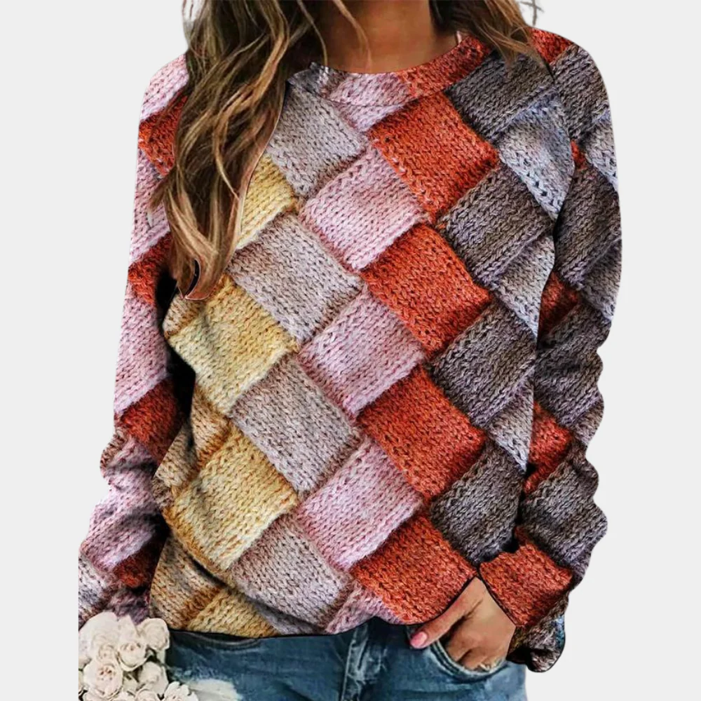 Bunter Strickpullover für Damen | Lässig - Image 4