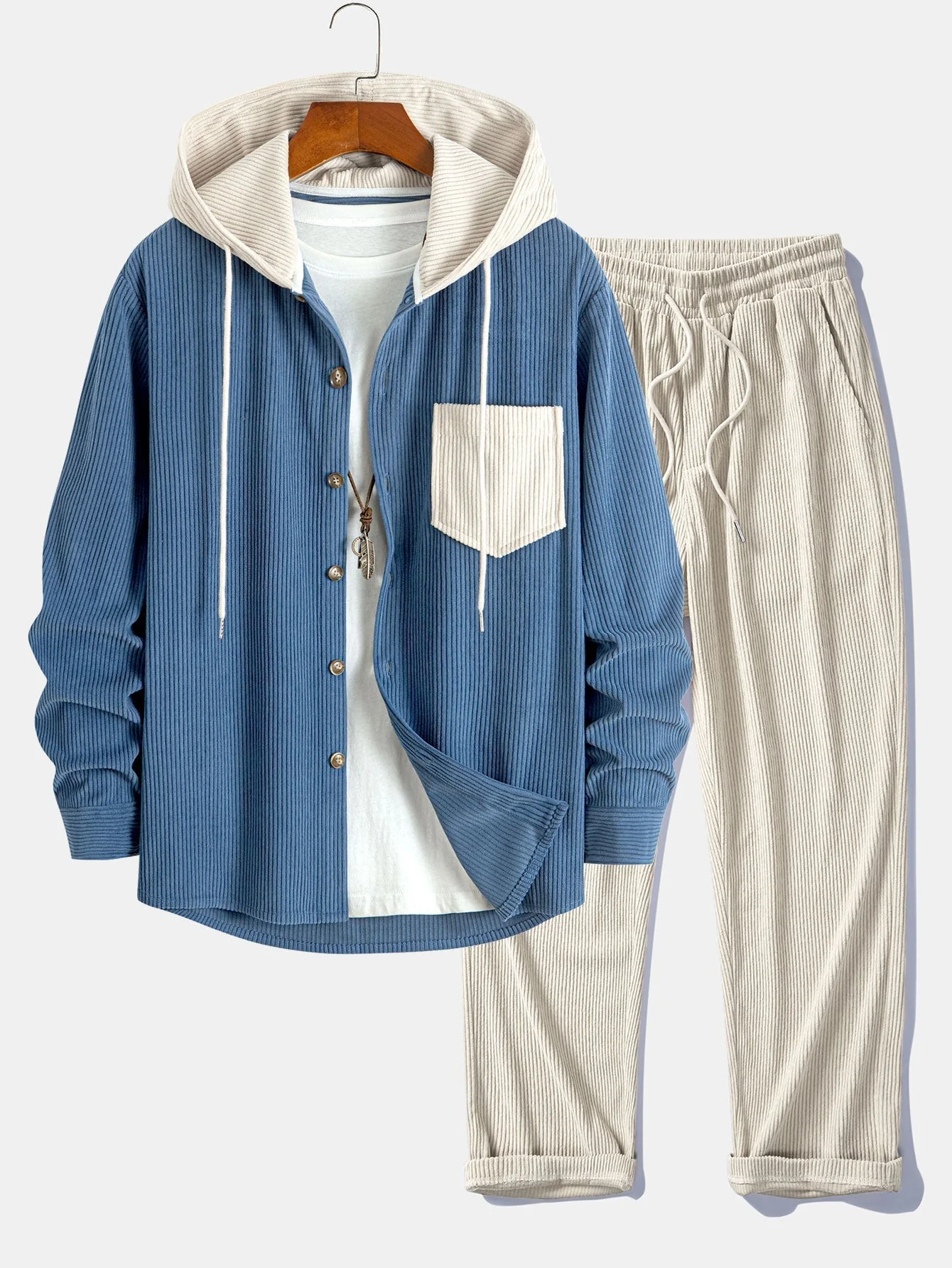 Cadmus – Set Aus Kapuzen Hemd Und Hose Aus Cord - Image 4