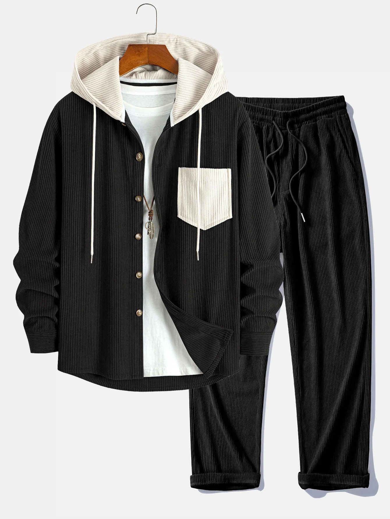 Cadmus – Set Aus Kapuzen Hemd Und Hose Aus Cord - Image 5