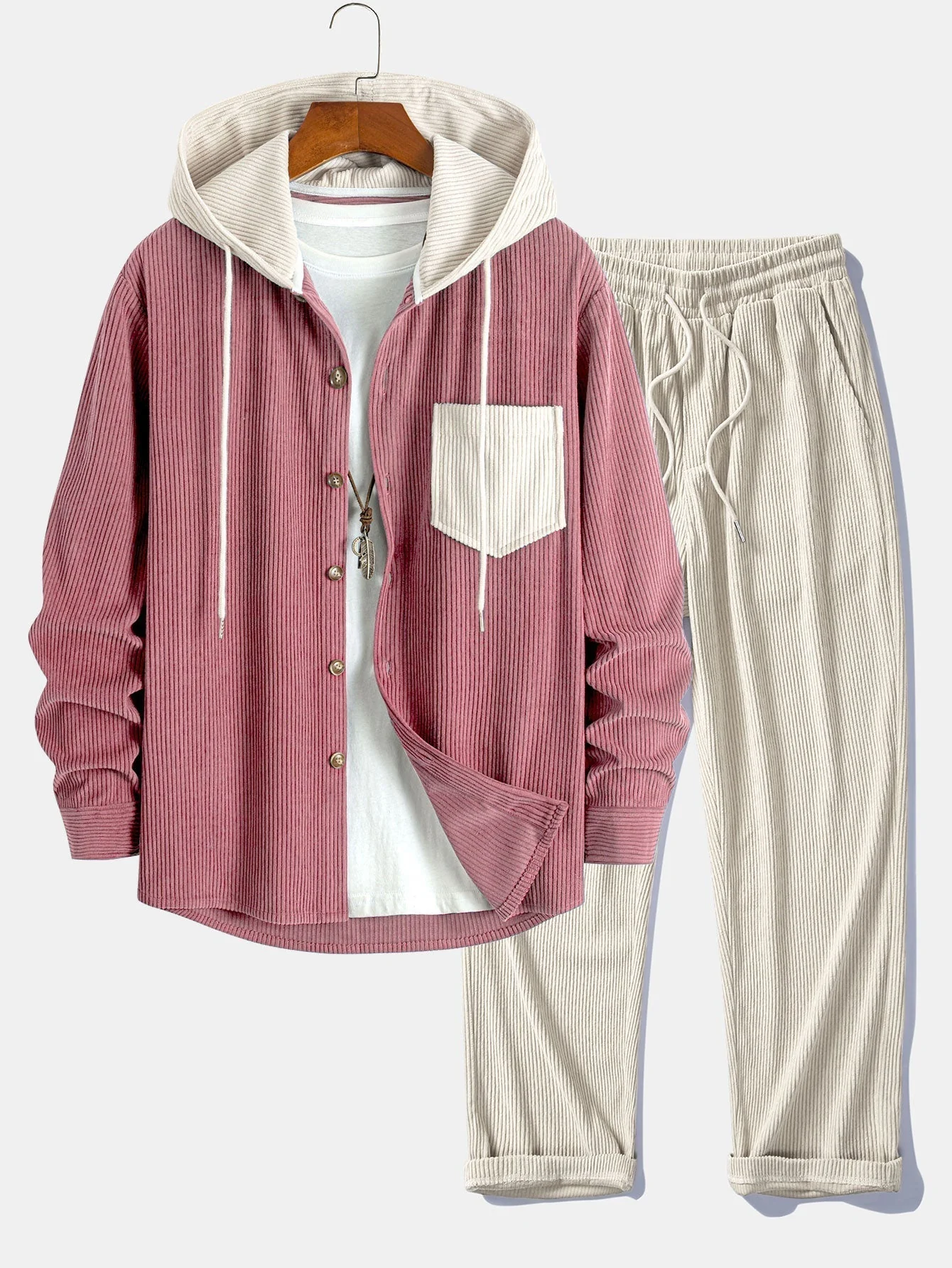 Cadmus – Set Aus Kapuzen Hemd Und Hose Aus Cord - Image 7