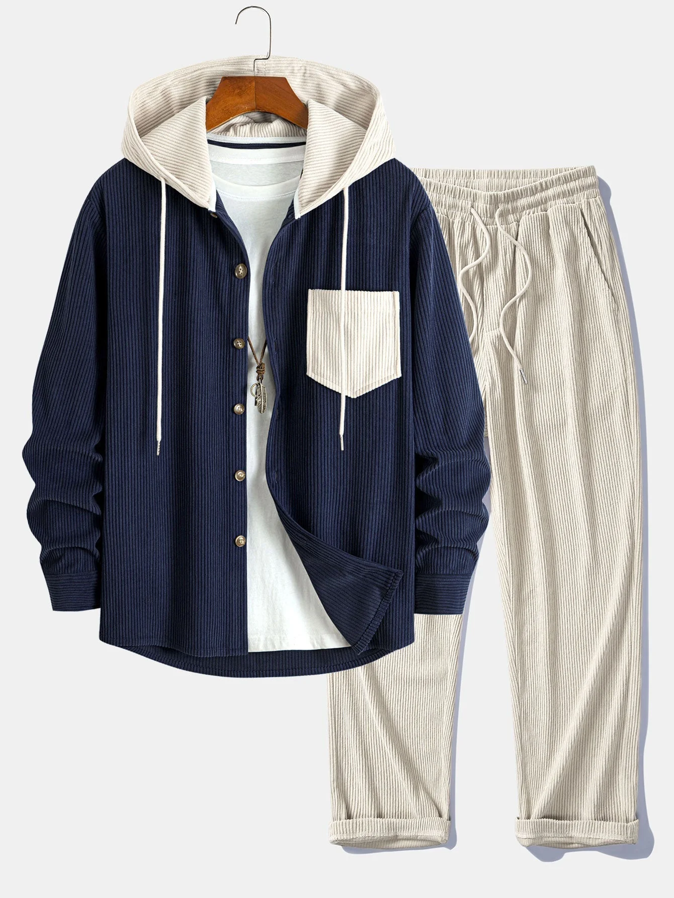 Cadmus – Set Aus Kapuzen Hemd Und Hose Aus Cord - Image 8