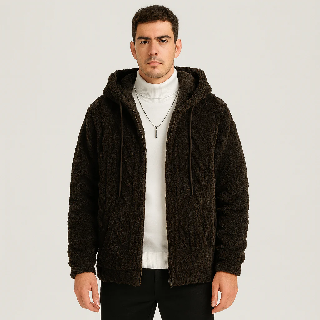 Calum | Einfarbige Fleecejacke mit Kapuze für Herren - Image 5