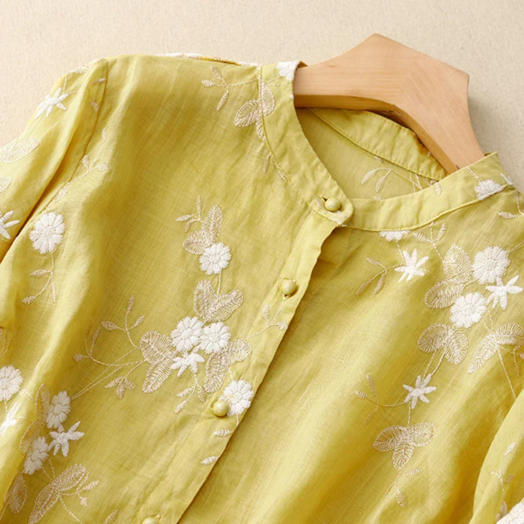 Camille | Elegante Bluse aus bestickter Baumwolle - Image 4