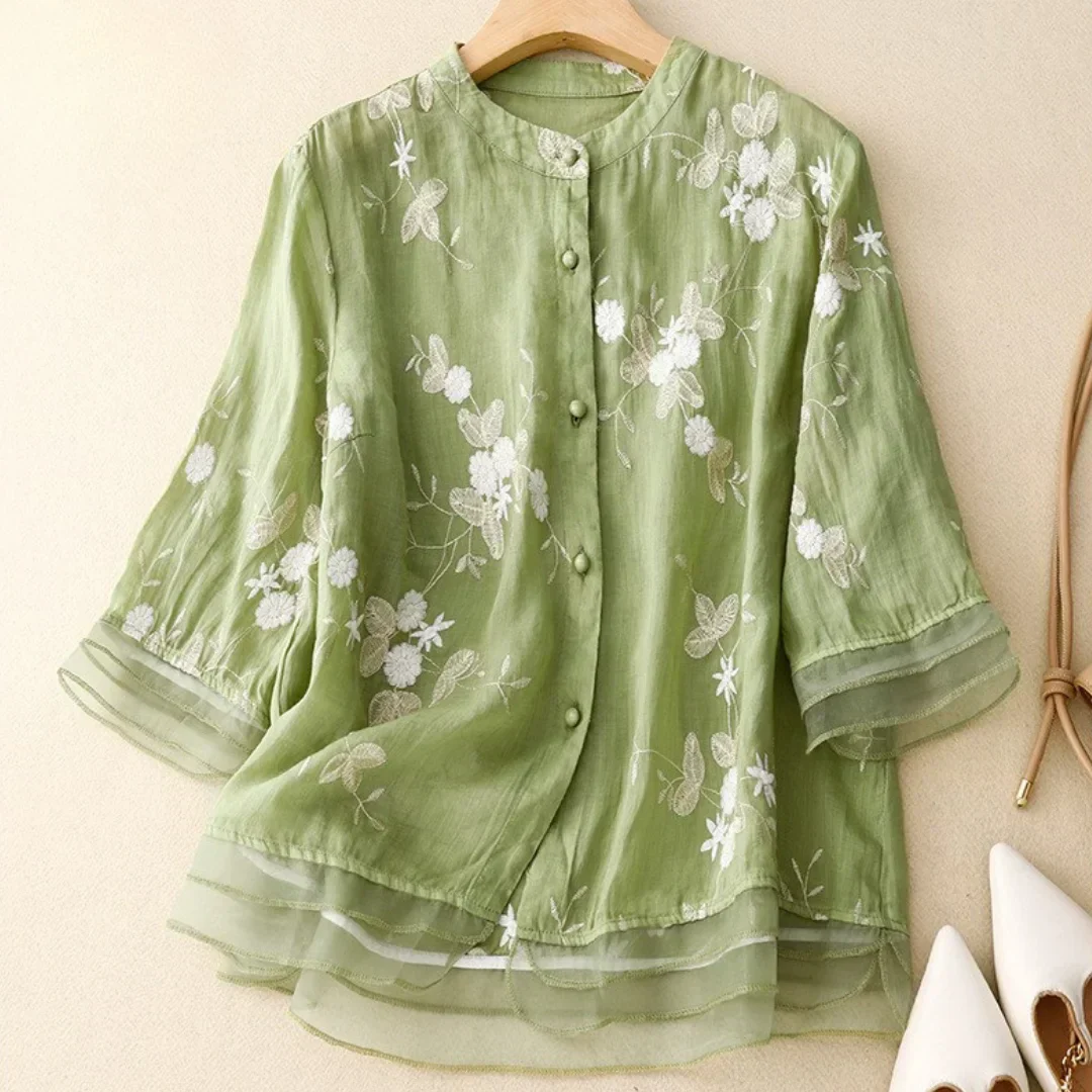 Camille | Elegante Bluse aus bestickter Baumwolle - Image 7