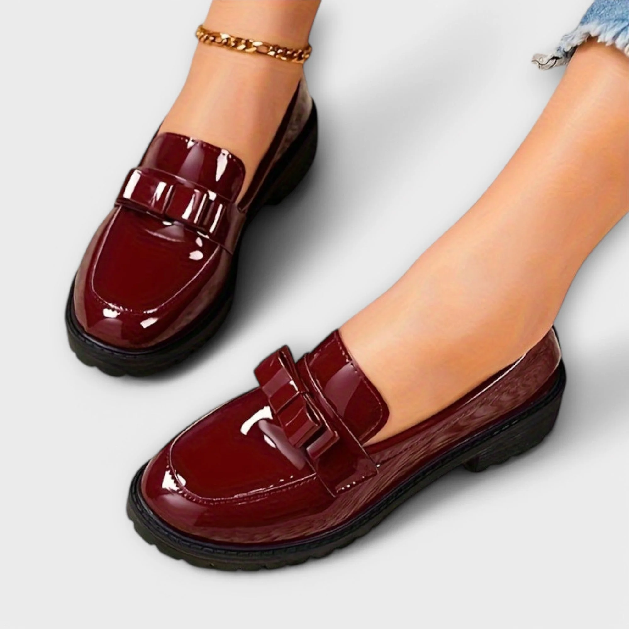Camille – Lack-Loafer mit Schleifendetail und Profilsohle - Image 4