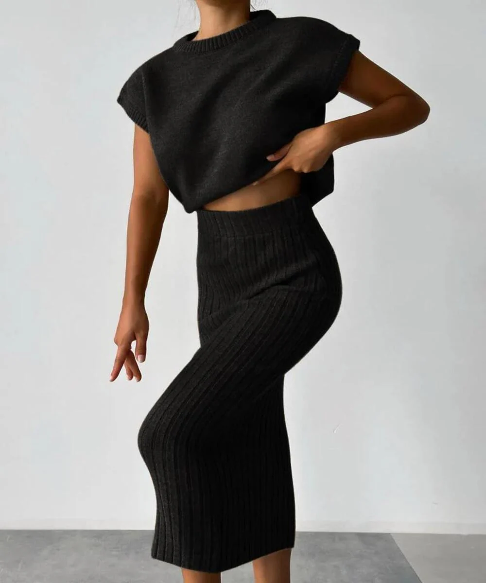 Carissa Strick-Top und Midi-Rock Set - Image 2
