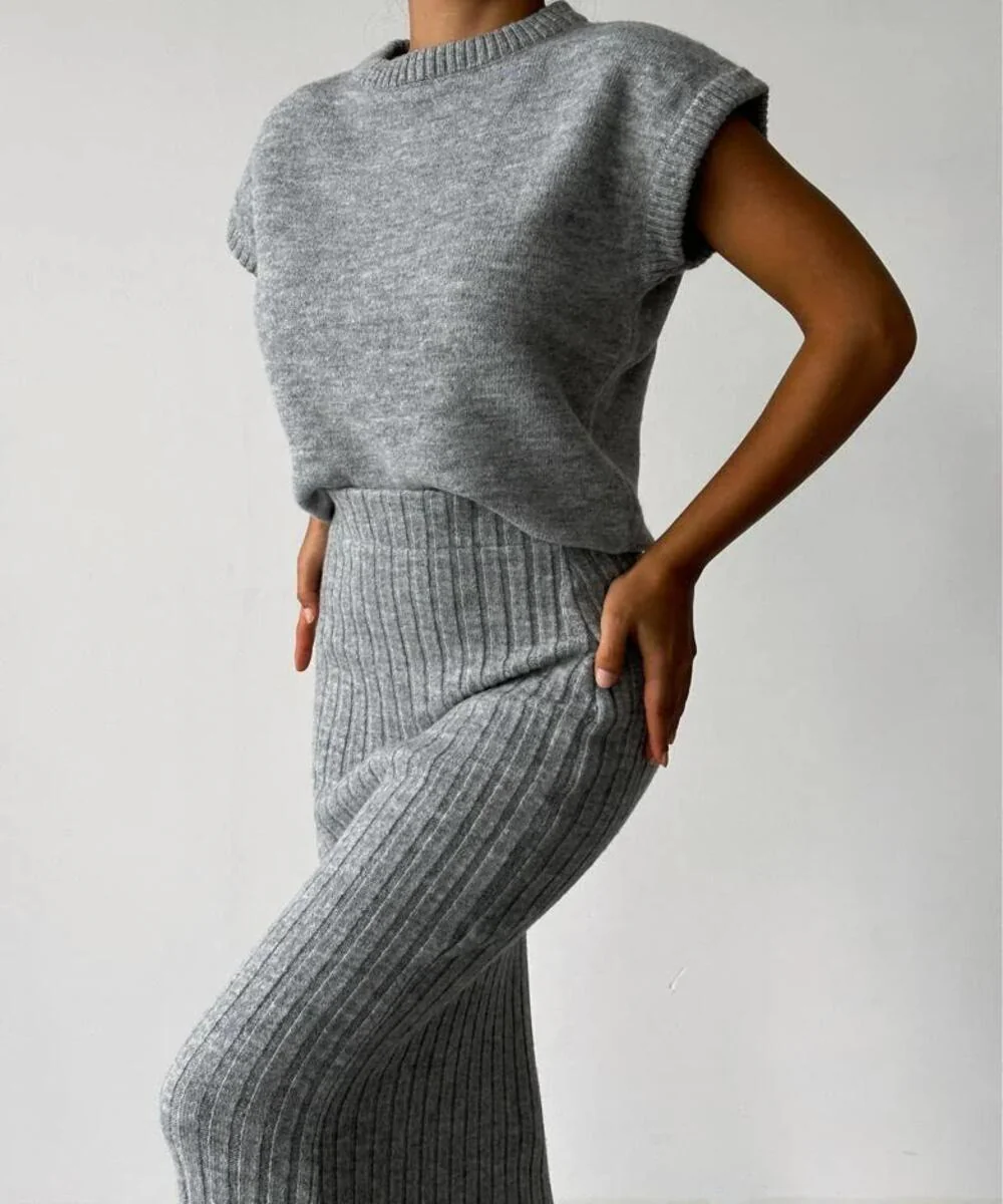 Carissa Strick-Top und Midi-Rock Set - Image 3