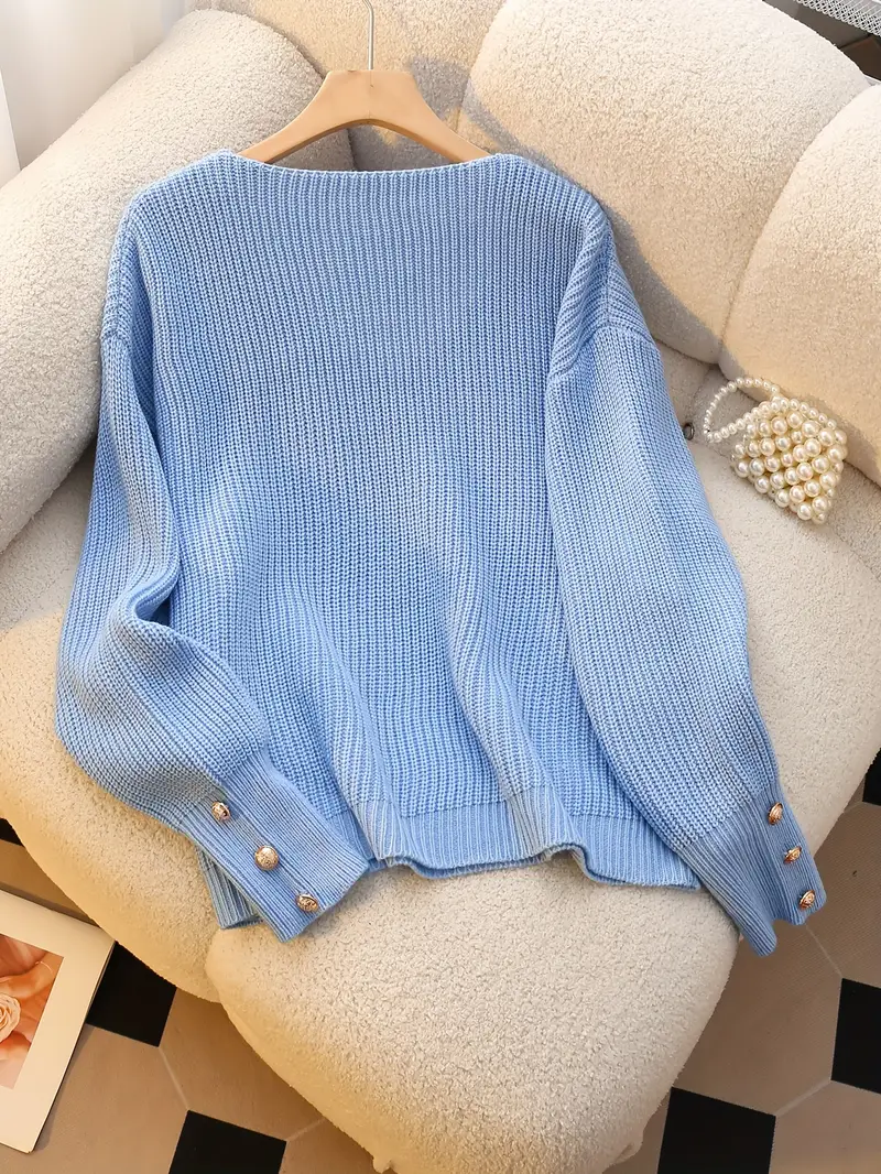 Carlotta – Eleganter Langärmelig Gerippt Pullover