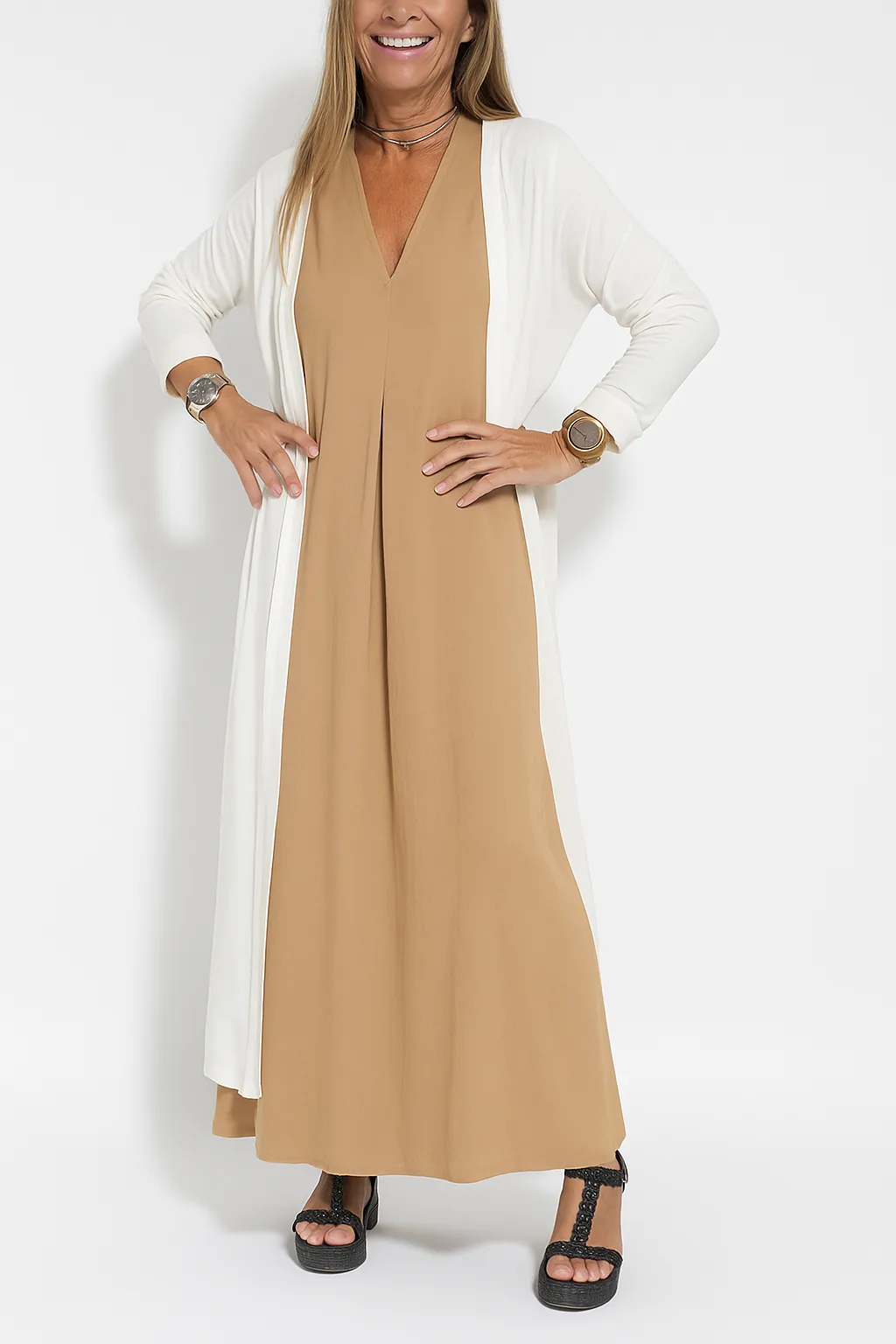Carmela | Elegantes langes Kleid mit Strickjacke - Image 18