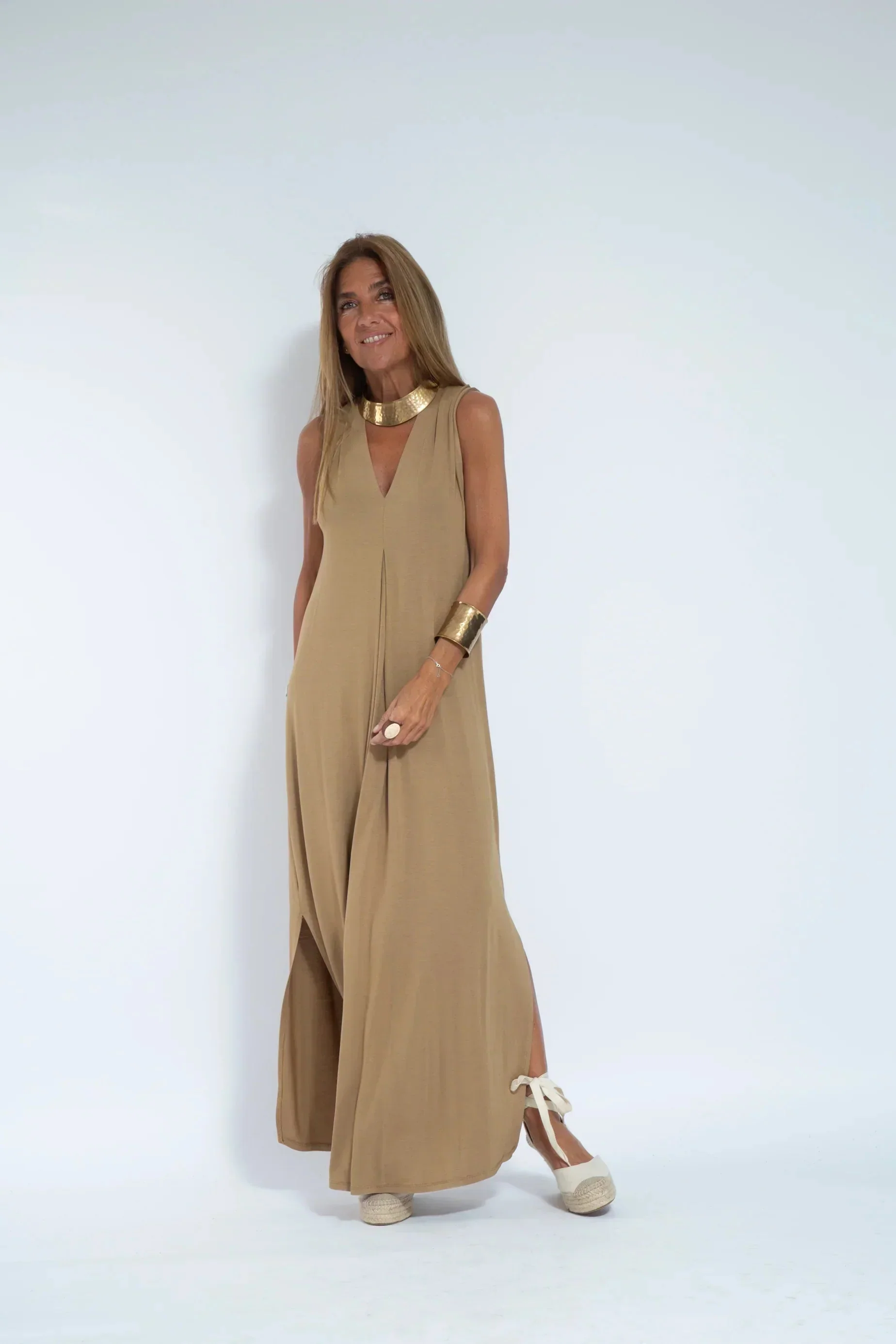 Carmela | Elegantes langes Kleid mit Strickjacke - Image 2