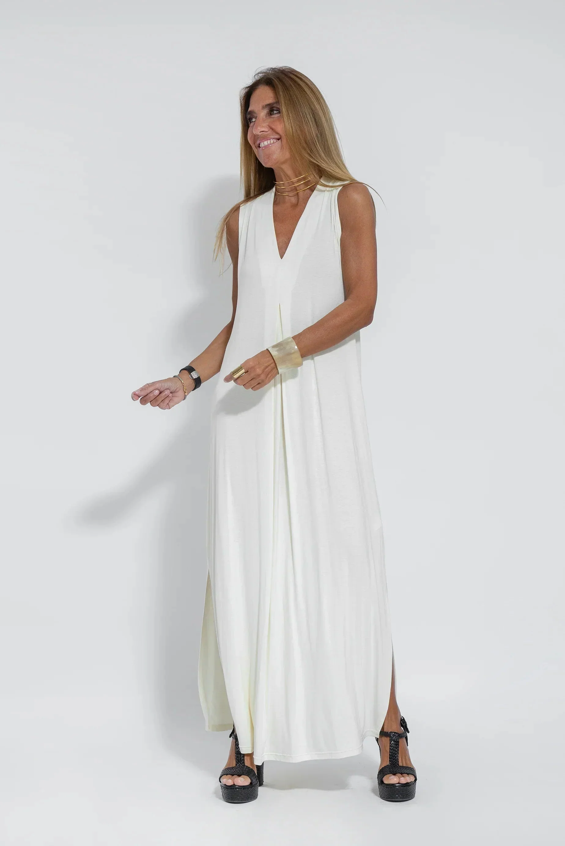 Carmela | Elegantes langes Kleid mit Strickjacke - Image 6
