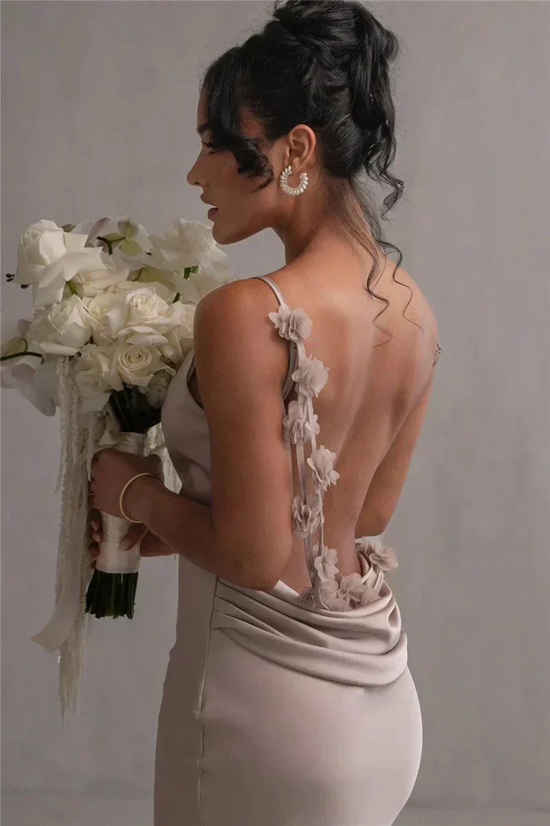Cassiane - Satin Blumen Kleid - Image 3