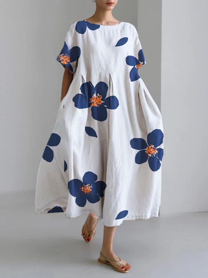 CATERINA | Langes Sommerkleid mit Lebendigen Blumen und Weicher Bequemlichkeit für Sonnige Tage - Image 4