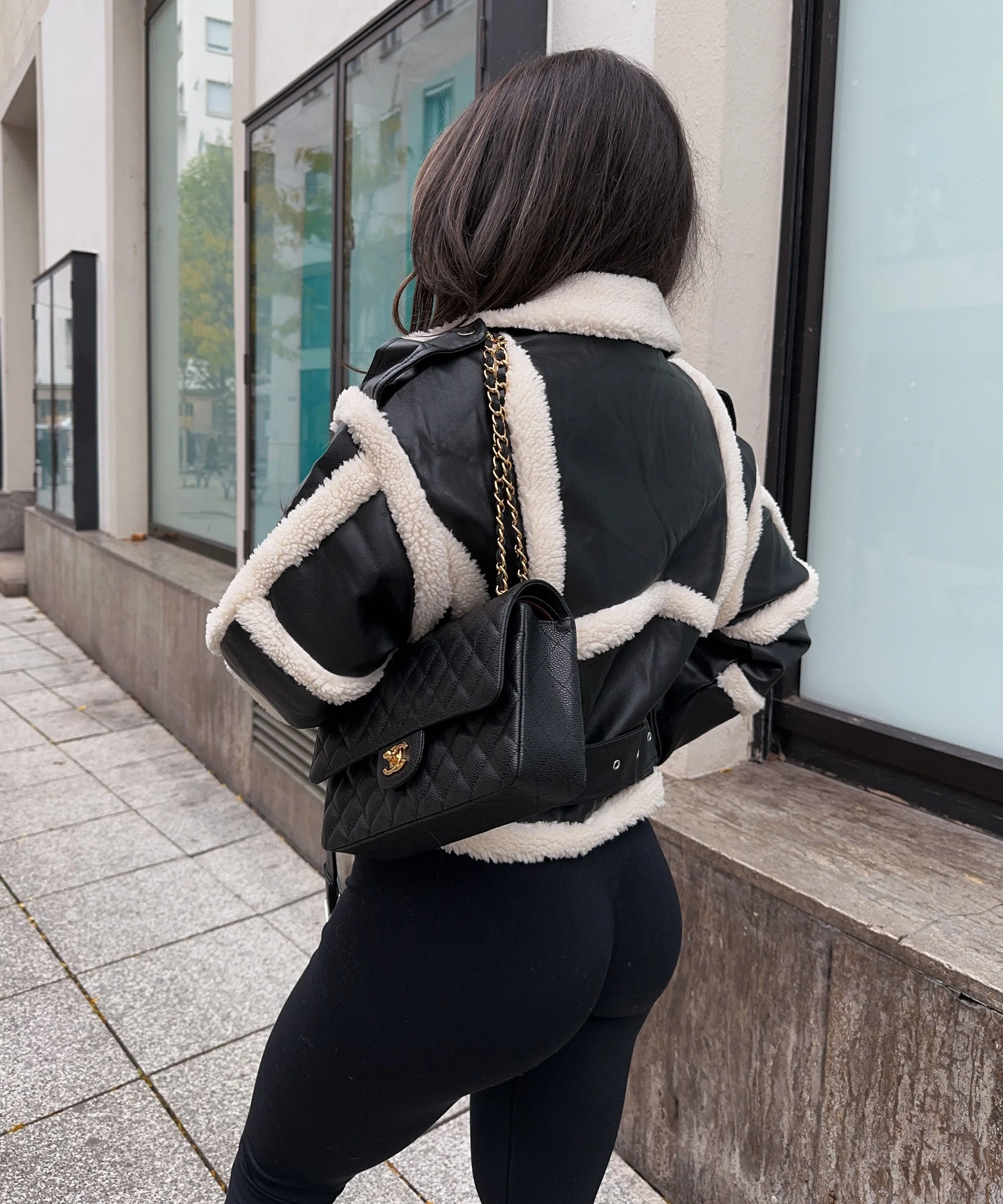 Celia | Warme Teddyfell Lederjacke für Damen Winter - Image 3