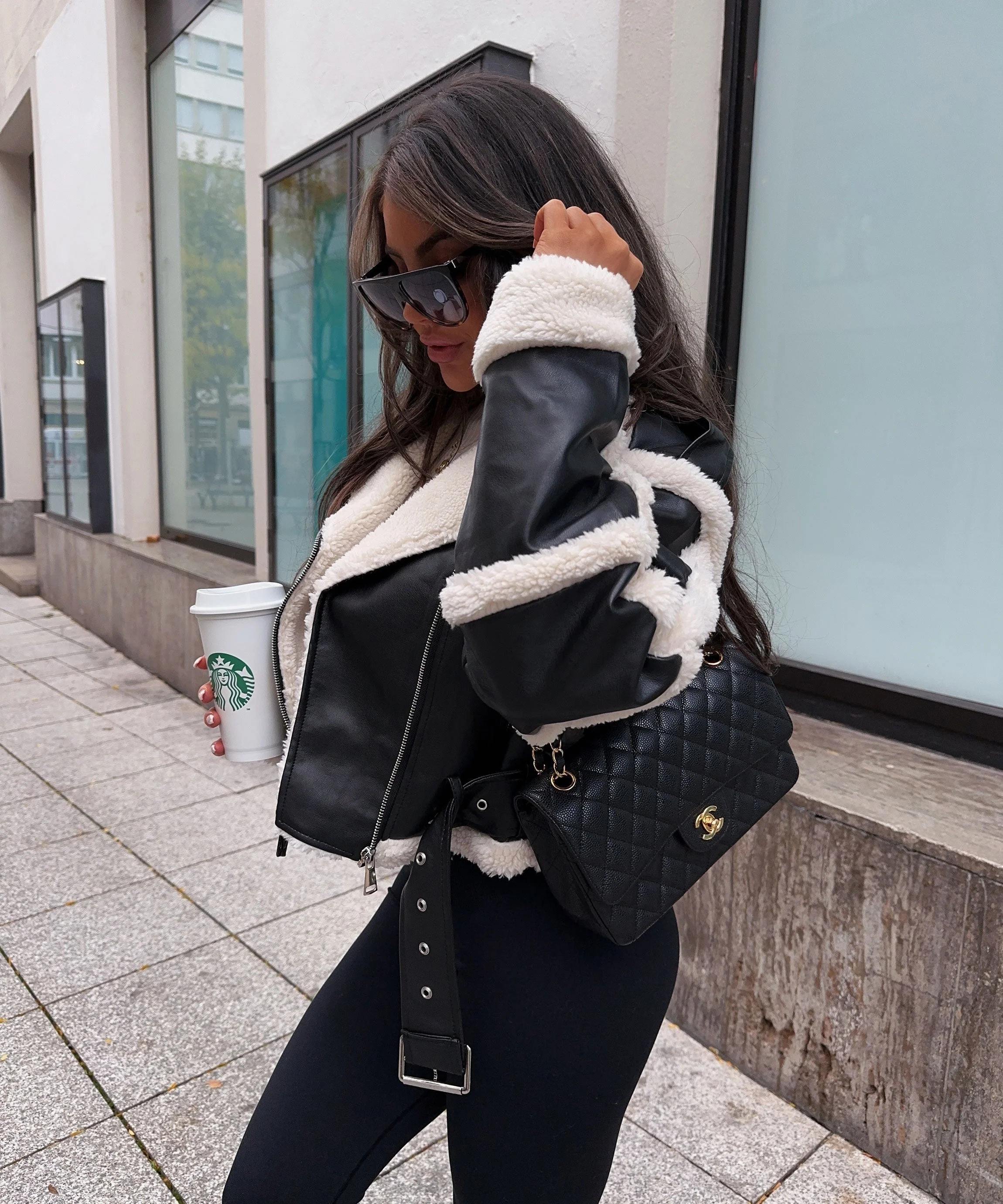 Celia | Warme Teddyfell Lederjacke für Damen Winter - Image 6