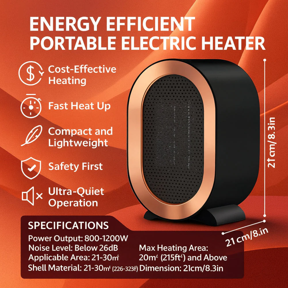 CeramiHeat | Elegantes, kompaktes und tragbares Keramikheizgerät für Zuhause und Büro - Image 2