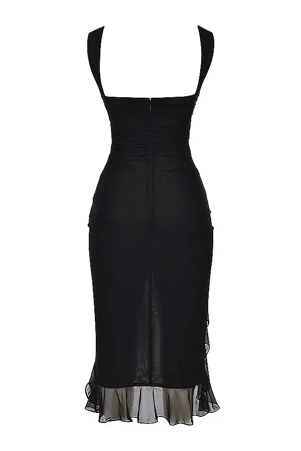 Clara | Damen Elegantes Midi Kleid Stretch Mesh – Mesh Midikleid Elegant 2026 - Image 10