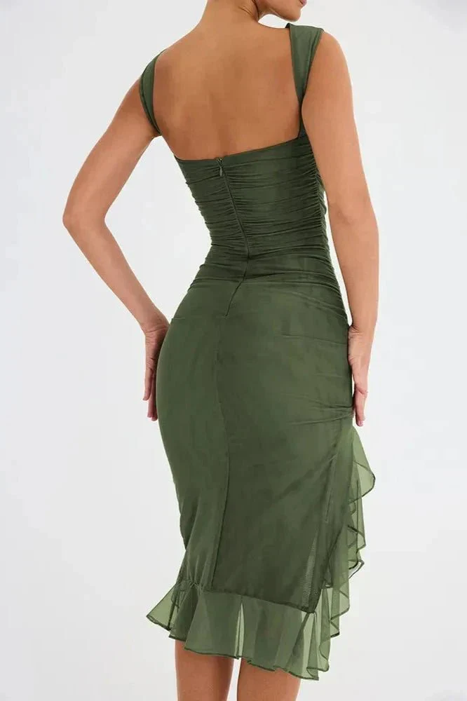 Clara | Damen Elegantes Midi Kleid Stretch Mesh – Mesh Midikleid Elegant 2026 - Image 25