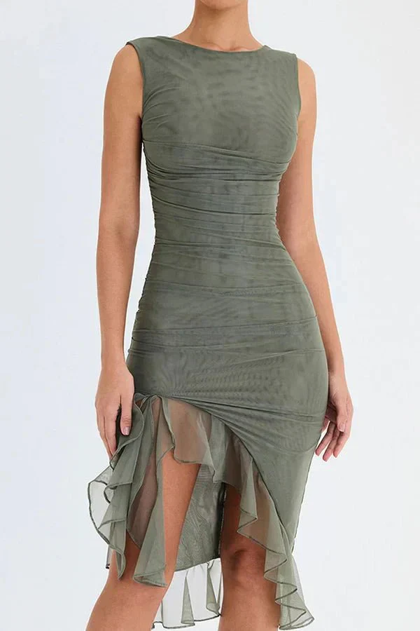 Clara | Damen Elegantes Midi Kleid Stretch Mesh – Mesh Midikleid Elegant 2026 - Image 28