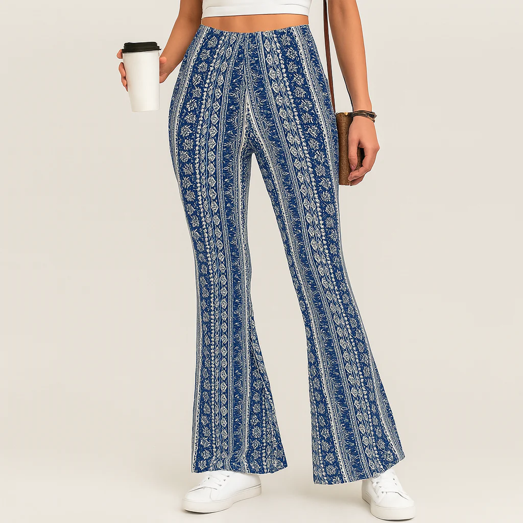 Chelsea – Boho-Schlaghose für Damen – Allover-Print, Slim Fit - Image 3