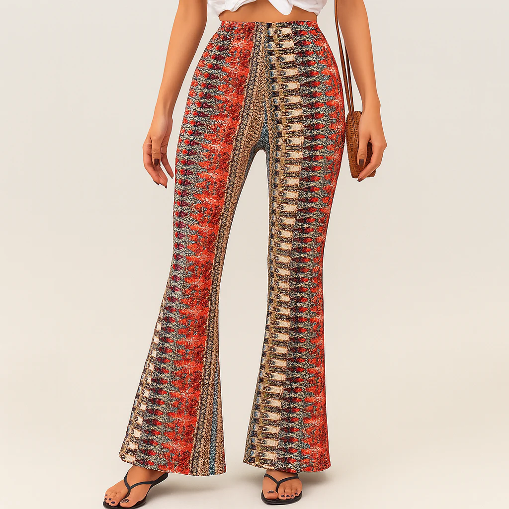 Chelsea – Boho-Schlaghose für Damen – Allover-Print, Slim Fit - Image 6