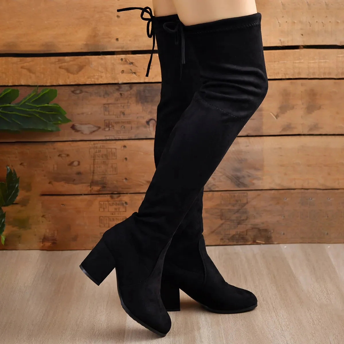 Christine | Elegante Overknee Stiefel mit Blockabsatz - Image 2