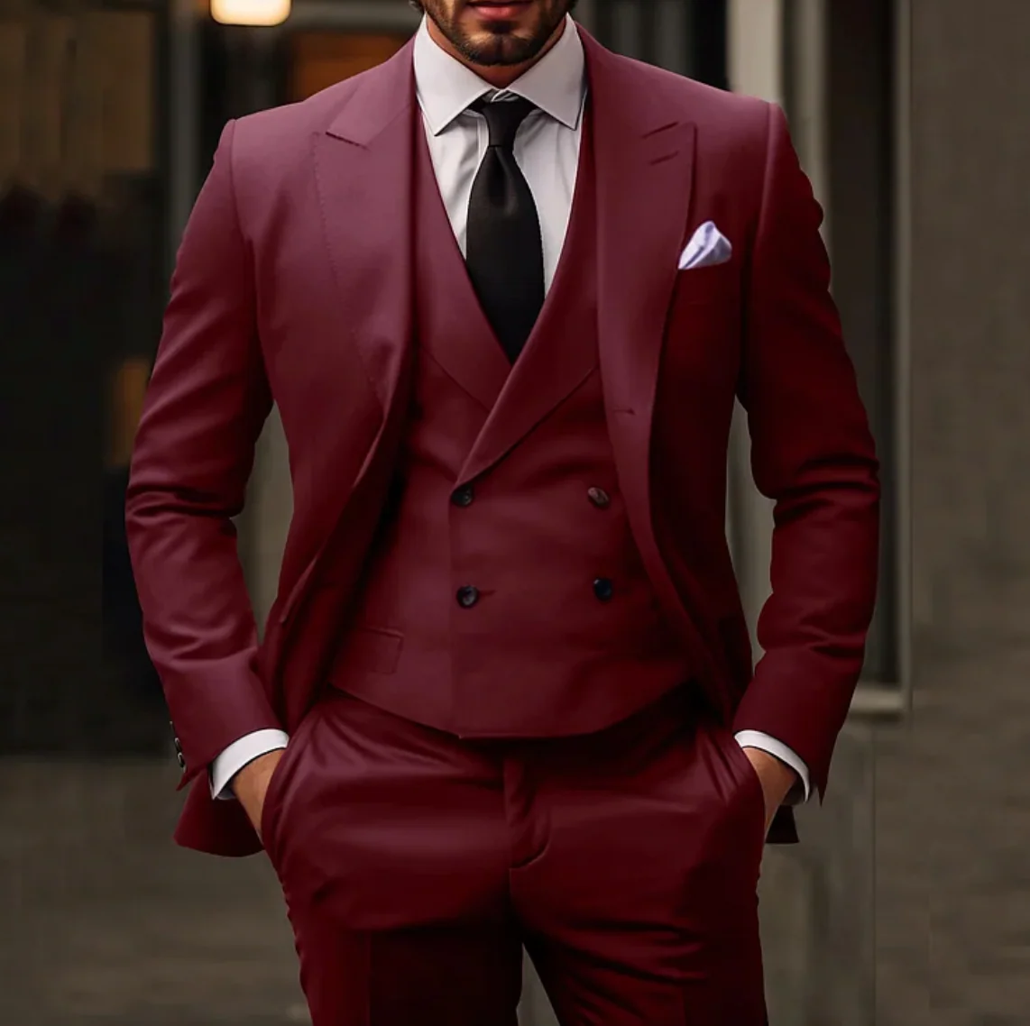 Christopher - 3-teiliges set für herren bestehend aus schlichtem business-blazer, weste und hose - Image 4