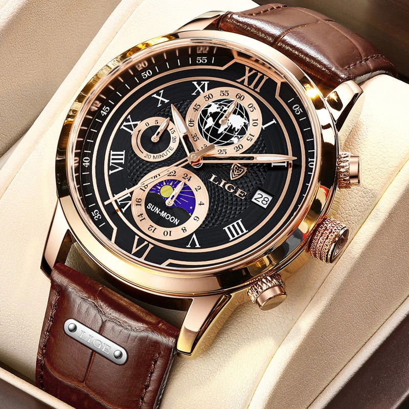 Chronographuhr mit hochwertigem Lederarmband - Image 2