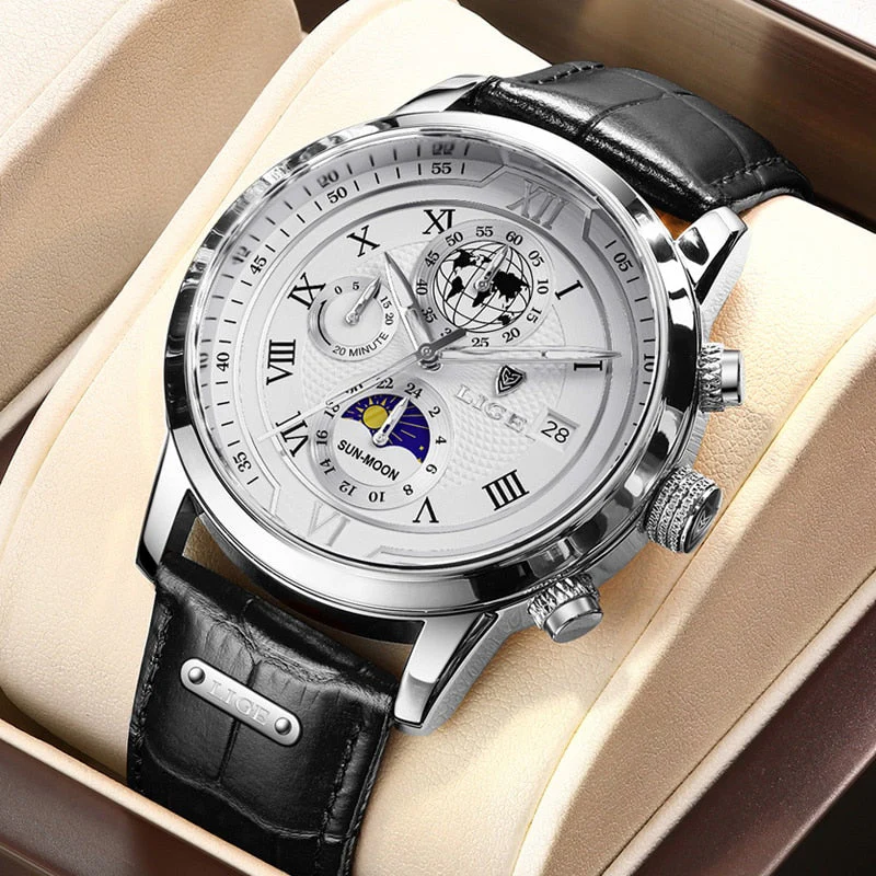 Chronographuhr mit hochwertigem Lederarmband - Image 4