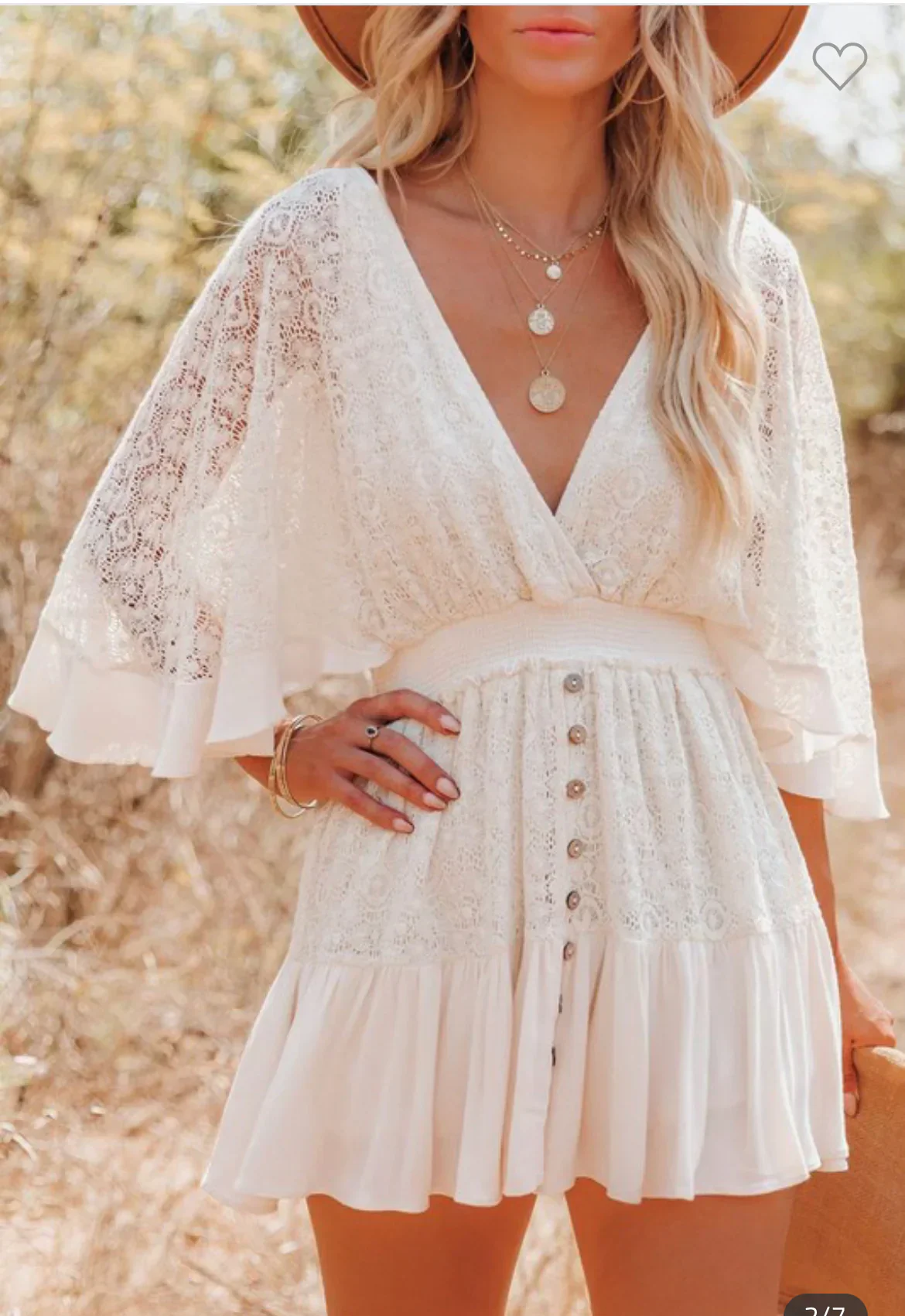 Citrina | Luftiges Boho-Kleid mit Spitze und Knopfleiste - Image 2