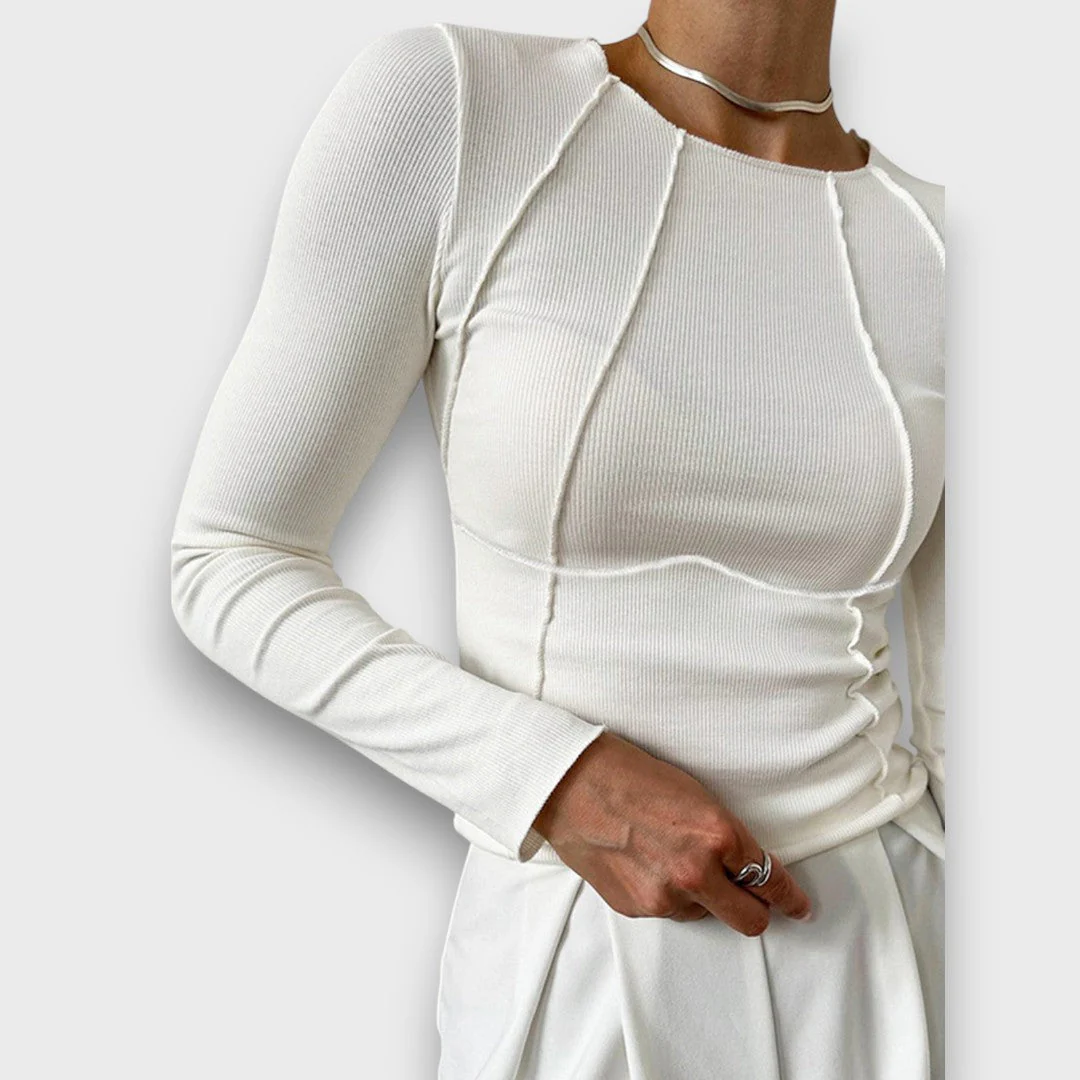 Clara – Geripptes Slim-Fit Langarmtop - Image 3